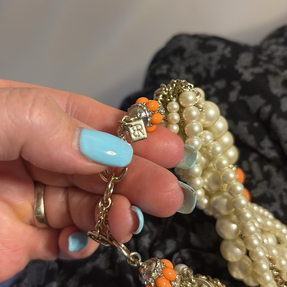 Banana Republic multi strand torsade faux pearl coral gold necklace Chocker - Picture 4 of 12